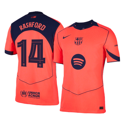 RASHFORD #14 Barcelona Mens Third Away Soccer Jersey UCL 2025/26 Orange - Player Version