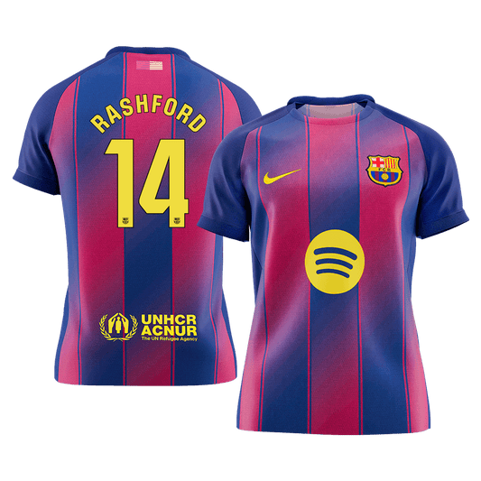 RASHFORD #14 Barcelona Mens Home Soccer Jersey 2025/26 Red&Blue [PREMIUM]