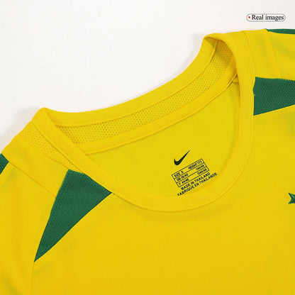 Retro Brazil Mens Home Soccer Jersey 2002/03 Yellow