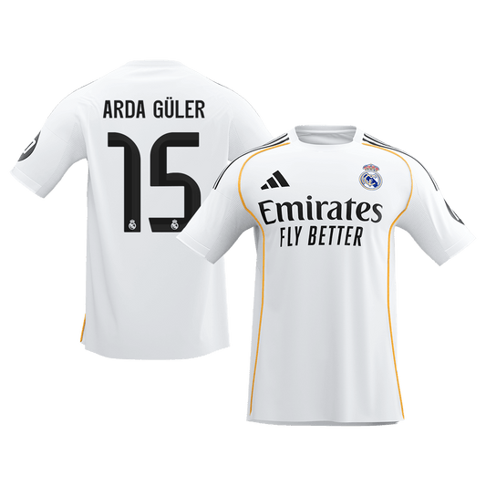 ARDA GÜLER #15 Real Madrid Mens Home Soccer Jersey 2025/26 White [PREMIUM]