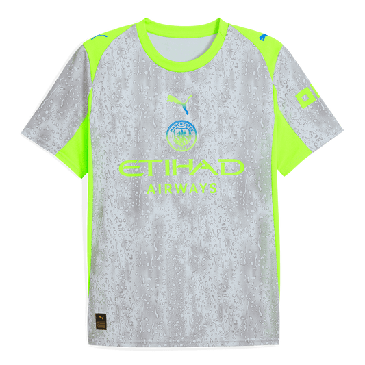 Manchester City Mens Third Away Soccer Jersey 2025/26 Gray