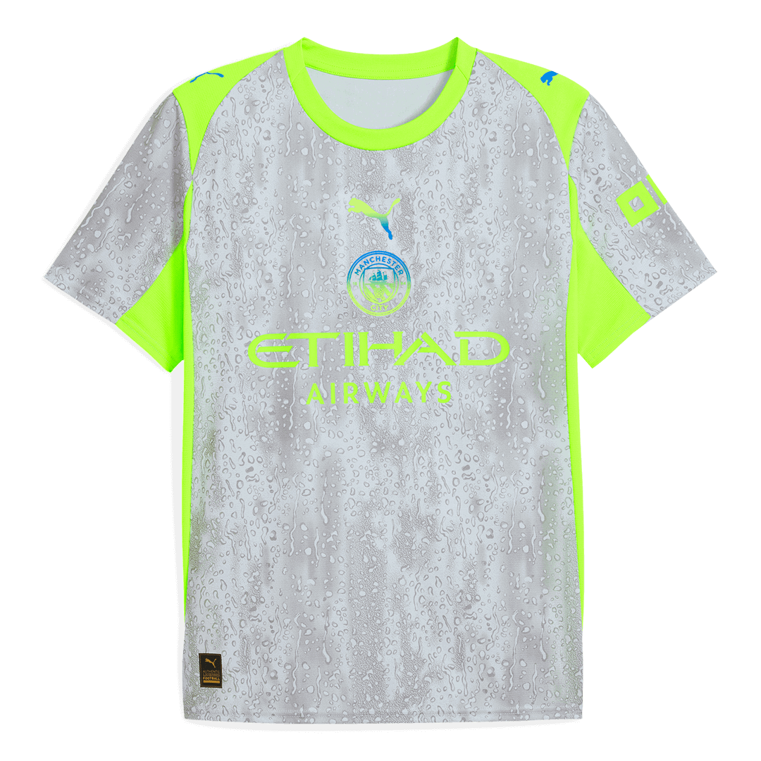 Manchester City Mens Third Away Soccer Full Set 2025/26 Gray