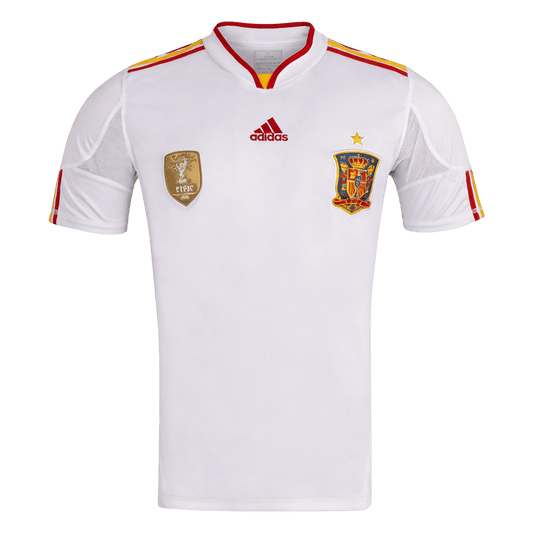 Retro Spain Mens Away Soccer Jersey 2010/12 White