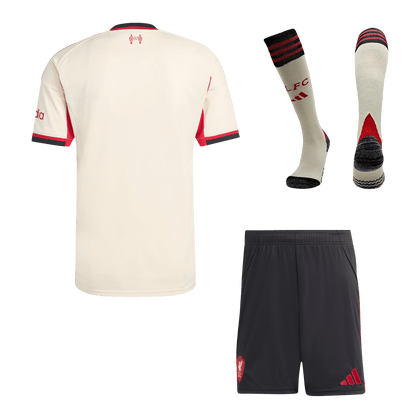 Liverpool Mens Away Soccer Full Set 2025/26 White