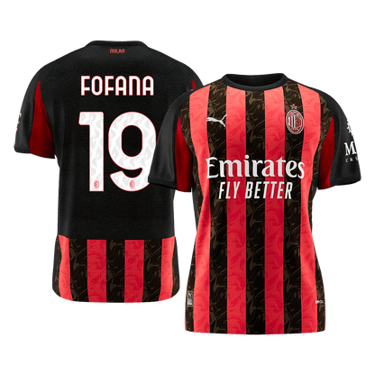 FOFANA #19 AC Milan Mens Home Soccer Jersey 2025/26 Red&Black [PREMIUM]