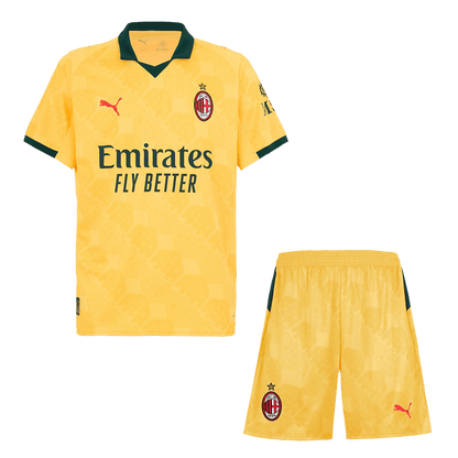AC Milan Mens Third Away Soccer Kit 2025/26 Yellow