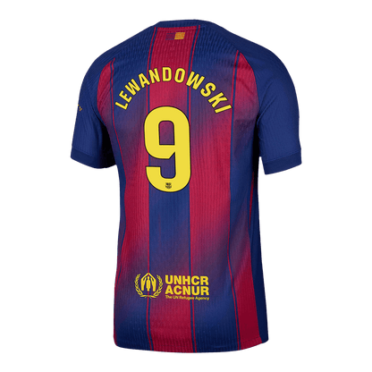LEWANDOWSKI #9 Barcelona Mens Home Soccer Jersey 2025/26 Red&Blue - Player Version