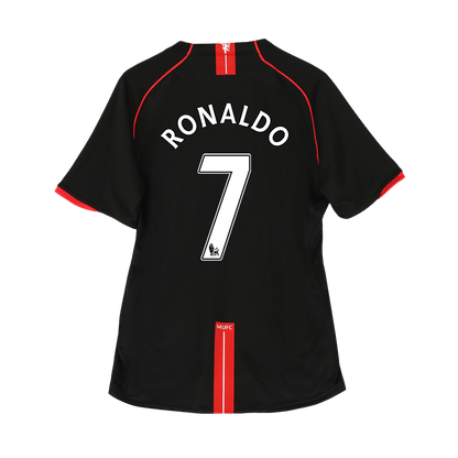 Retro RONALDO #7 Manchester United Mens Away Soccer Jersey 2007/08 Black
