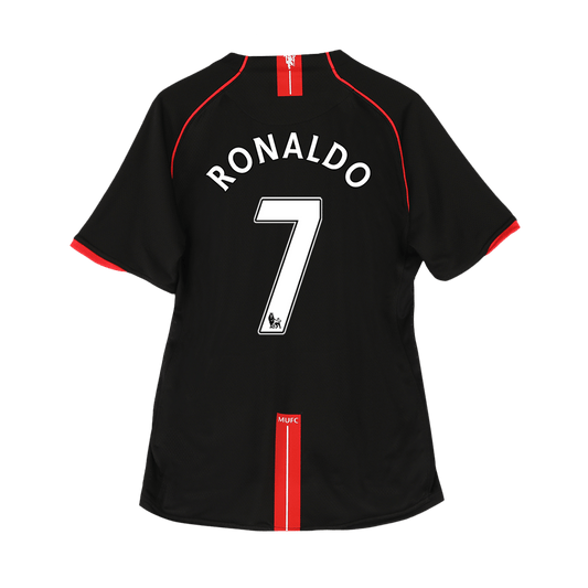 Retro RONALDO #7 Manchester United Mens Away Soccer Jersey 2007/08 Black