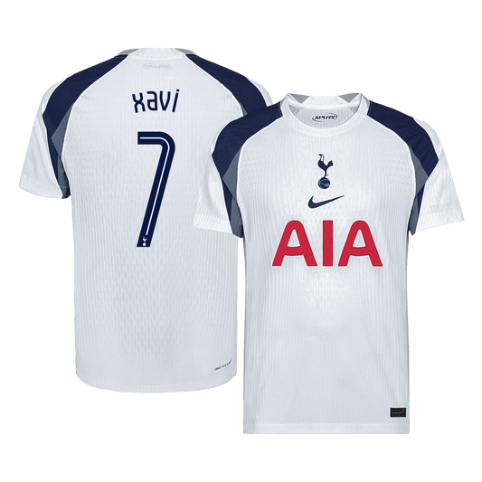 XAVI #7 Tottenham Hotspur Mens Home Soccer Jersey UCL 2025/26 White - Player Version