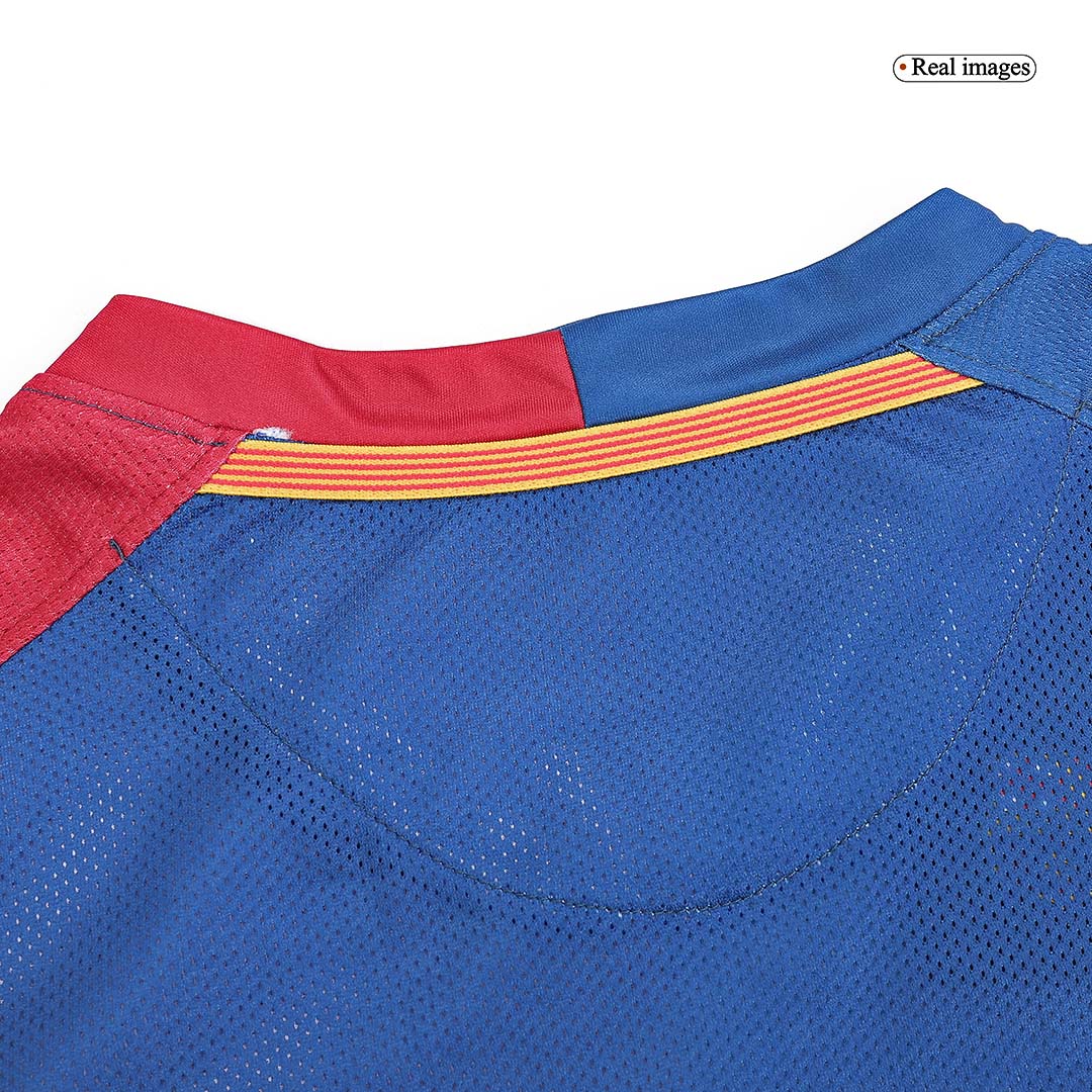 Retro ETO'O #9 Barcelona Mens Home Long Sleeve Soccer Jersey UCL Final UCL 2008/09 Red&Blue