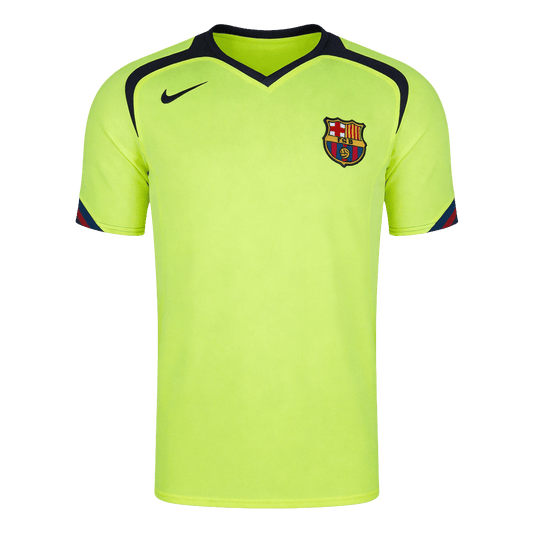 Retro Barcelona Mens Away Soccer Jersey 2005/06 Neon Green