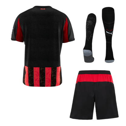 AC Milan Mens Home Soccer Full Set 2025/26 Red&Black [PREMIUM]
