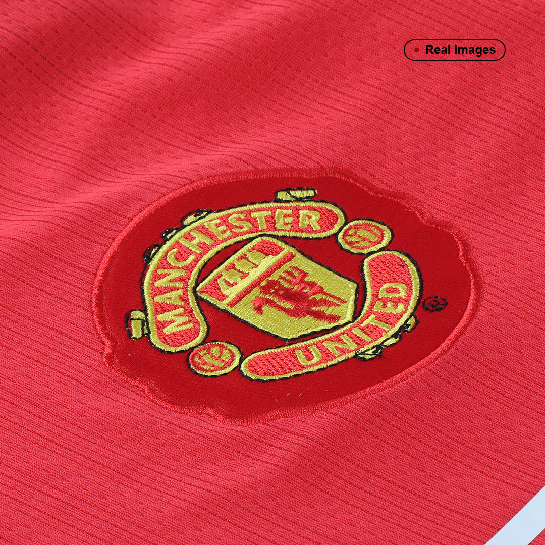 Retro SCHOLES #18 Manchester United Mens Home Soccer Jersey 2007/08 Red