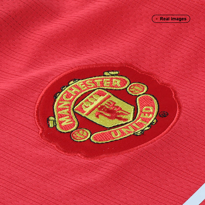 Retro SCHOLES #18 Manchester United Mens Home Soccer Jersey 2007/08 Red