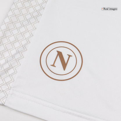 Napoli Mens Away Soccer Shorts 2025/26 White