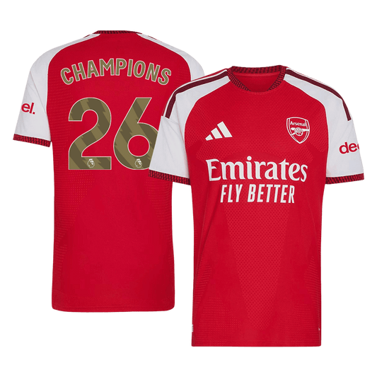 CHAMPIONS #26 Arsenal Mens Home Soccer Jersey 2026/27 Red - Player Version