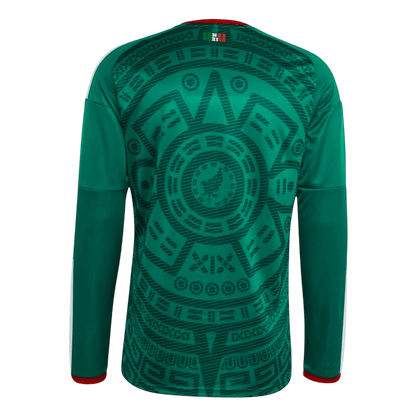 Mexico Mens Home Long Sleeve Soccer Jersey World Cup 2026 Green