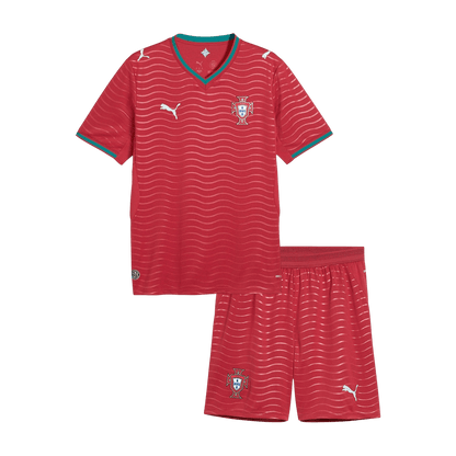 Portugal Kids Home Soccer Kit World Cup 2026 Red [PREMIUM]