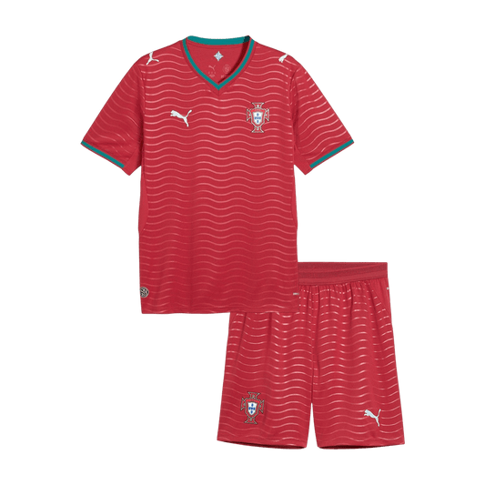 Portugal Kids Home Soccer Kit World Cup 2026 Red [PREMIUM]