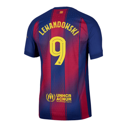LEWANDOWSKI #9 Barcelona Mens Home Soccer Jersey UCL 2025/26 Red&Blue - Player Version