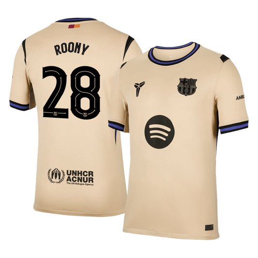 ROONY #28 Barcelona Mens Away Soccer Jersey 2025/26 Yellow