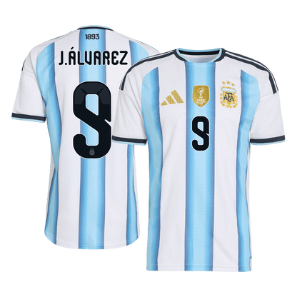 J.ÁLVAREZ #9 Argentina Mens Home Soccer Jersey World Cup 2026 Blue&White - Player Version