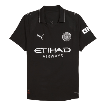 Manchester City Mens Away Soccer Jersey 2025/26 Black - Player Version