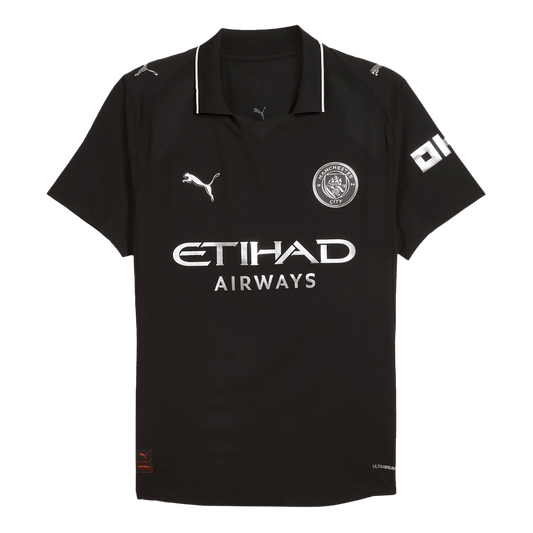 Manchester City Mens Away Soccer Jersey 2025/26 Black - Player Version