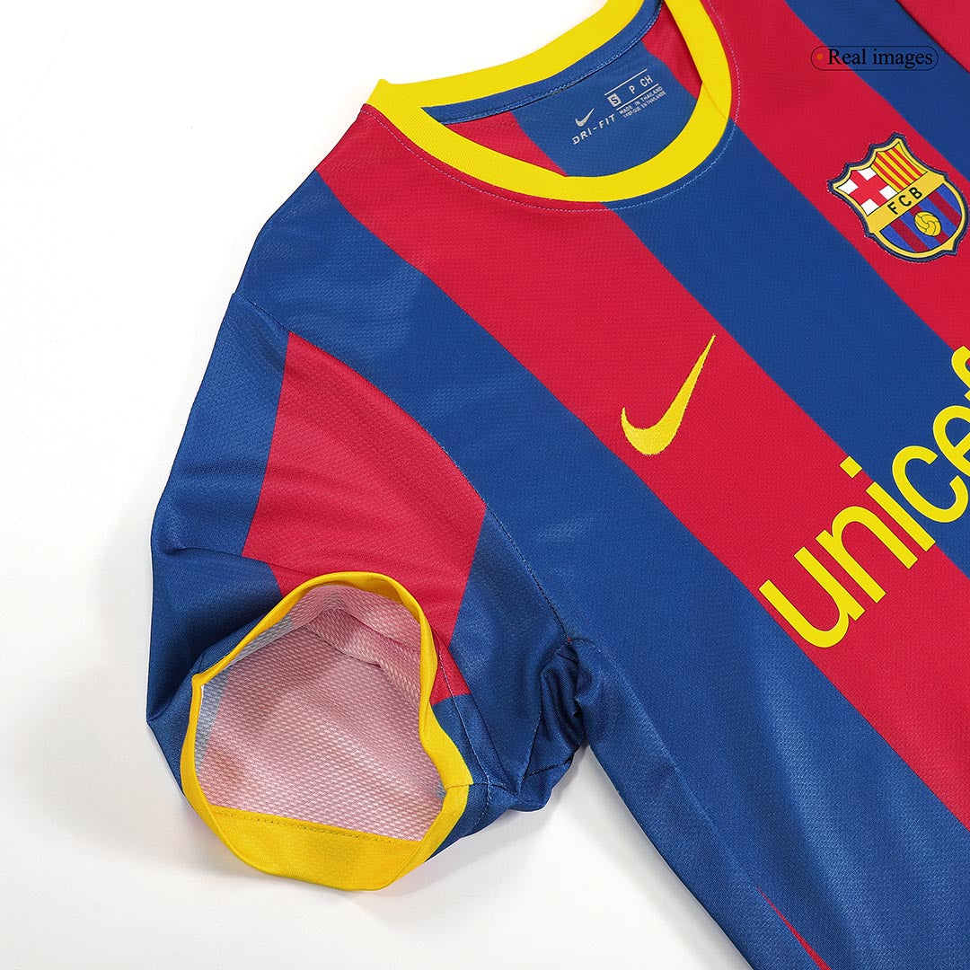 Retro DAVID VILLA #7 Barcelona Mens Home Soccer Jersey 2010/11 Red&Blue