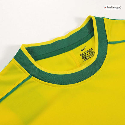 Retro Brazil Mens Home Soccer Jersey 1998 Yellow