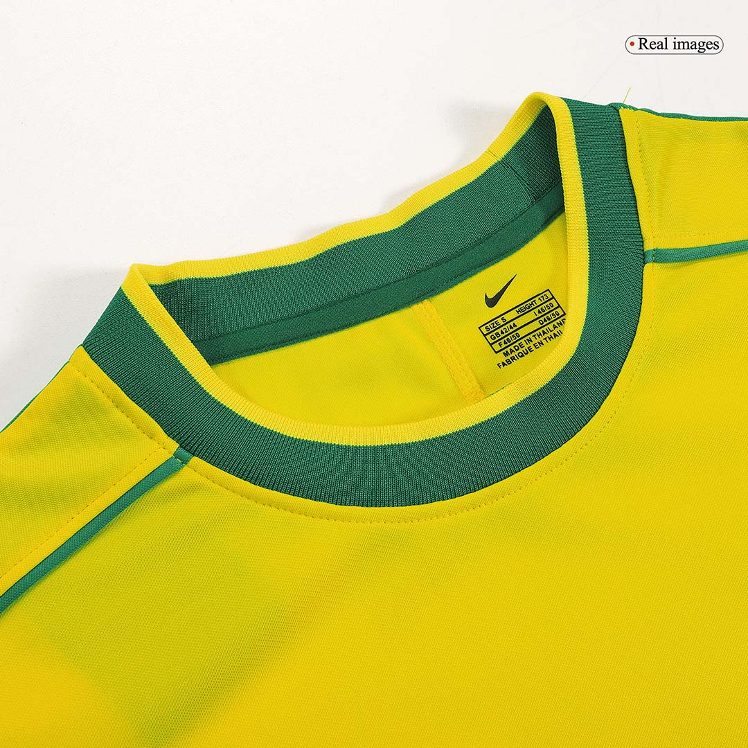 Retro RIVALDO #10 Brazil Mens Home Soccer Jersey World Cup 1998 Yellow