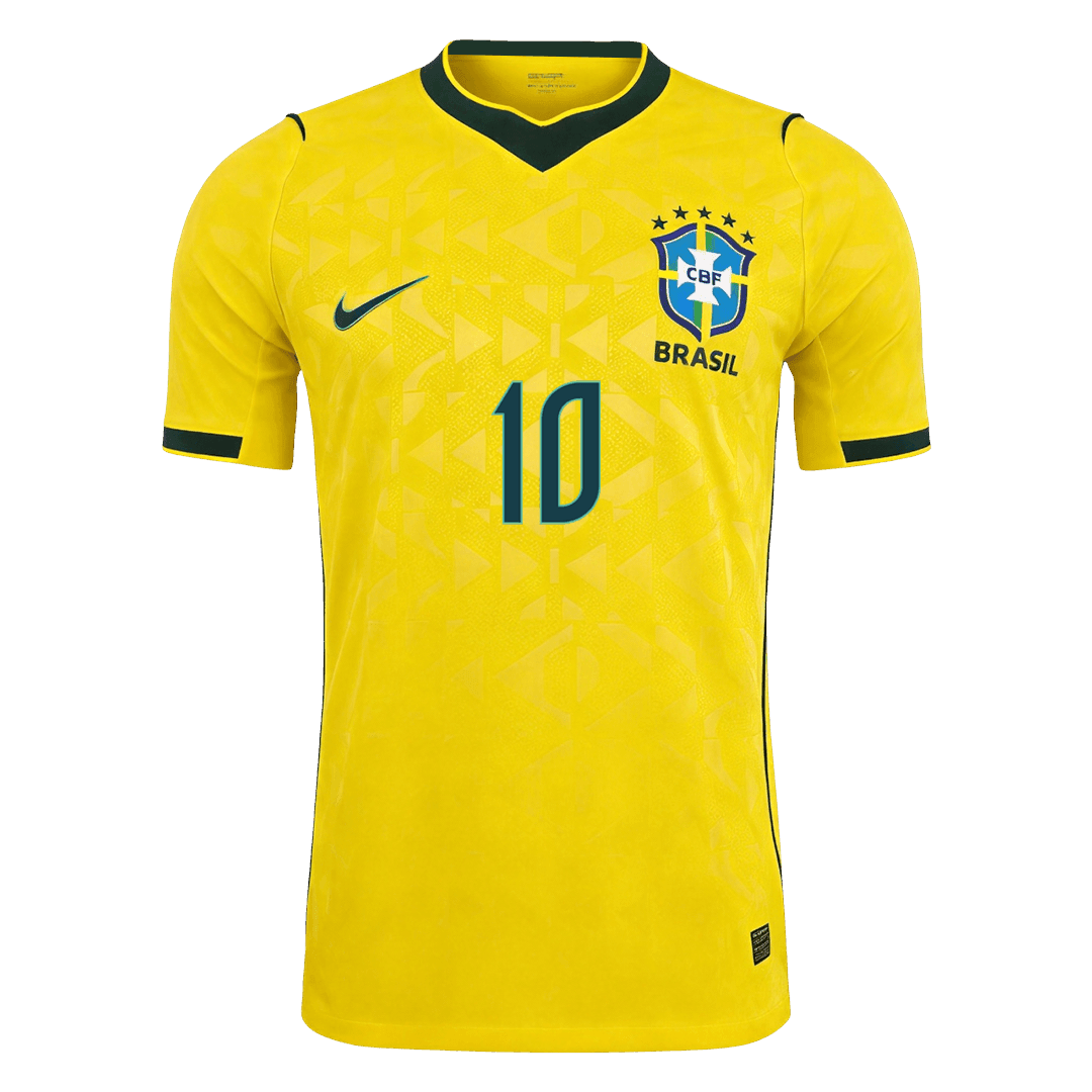 NEYMAR JR. #10 Brazil Mens Home Soccer Jersey World Cup 2026 Yellow - Player Version