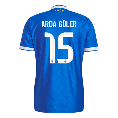 ARDA GÜLER #15 Real Madrid Mens Third Away Soccer Jersey 2025/26 Blue - Player Version