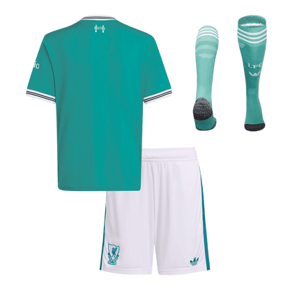 Liverpool Kids Third Away Soccer Full Set 2025/26 Green