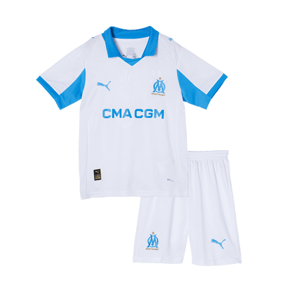 Marseille Kids Home Soccer Kit 2025/26 White