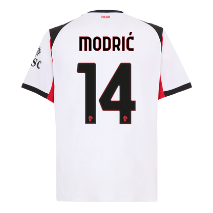 MODRIĆ #14 AC Milan Mens Away Soccer Jersey 2025/26 White