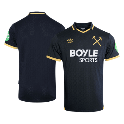 West Ham United Mens Third Away Soccer Jersey 2025/26 Black