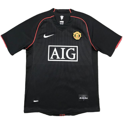 Retro RONALDO #7 Manchester United Mens Away Soccer Jersey 2007/08 Black