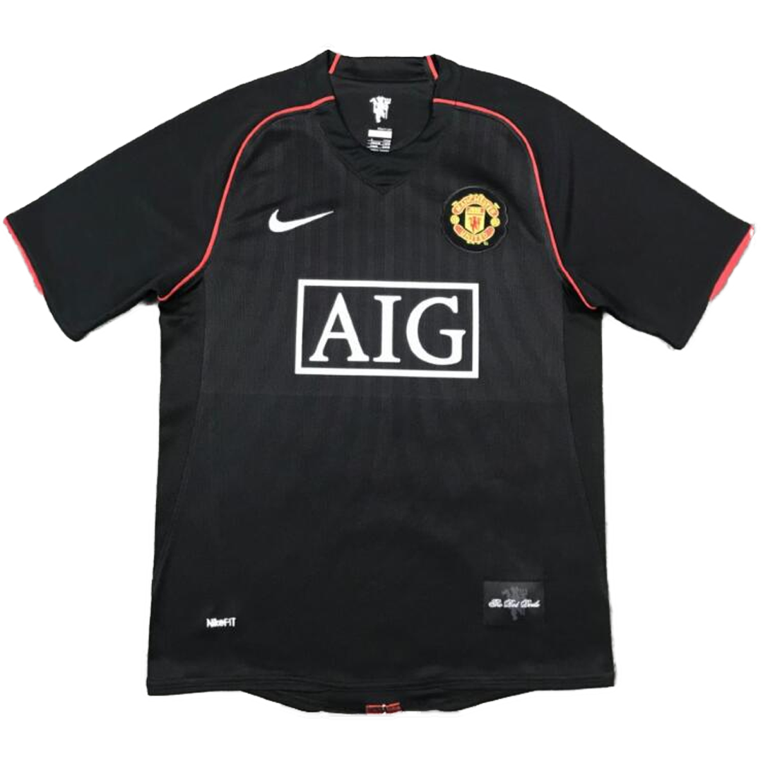 Retro Manchester United Mens Away Soccer Jersey 2007/08 Black