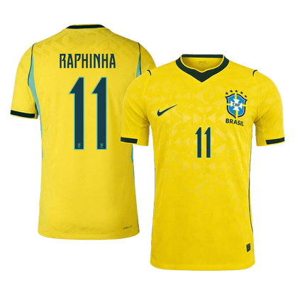 RAPHINHA #11 Brazil Mens Home Soccer Jersey World Cup 2026 Yellow - Player Version