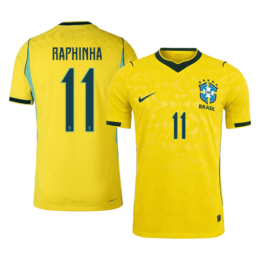 RAPHINHA #11 Brazil Mens Home Soccer Jersey World Cup 2026 Yellow - Player Version
