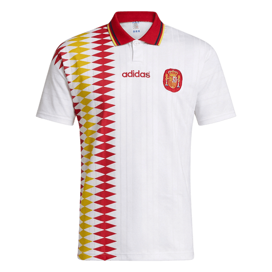 Retro Spain Mens Away Soccer Jersey 1994 White