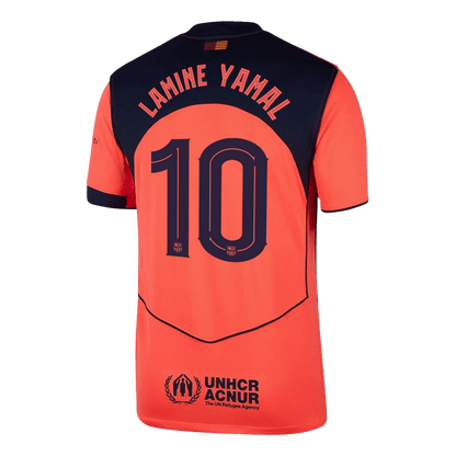 LAMINE YAMAL #10 Barcelona Mens Third Away Soccer Jersey UCL 2025/26 Orange