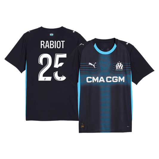 RABIOT #25 Marseille Mens Away Soccer Jersey 2025/26 Navy