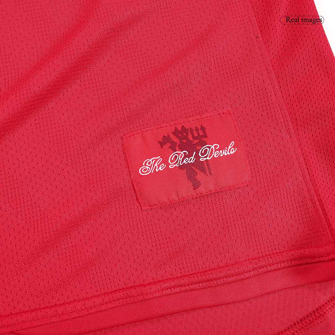 Retro RONALDO #7 Manchester United Mens Home Long Sleeve Soccer Jersey 2007/08 Red