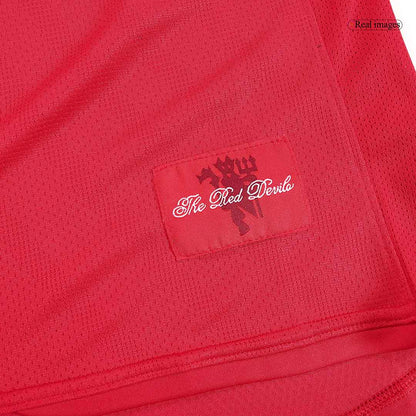 Retro RONALDO #7 Manchester United Mens Home Long Sleeve Soccer Jersey 2007/08 Red
