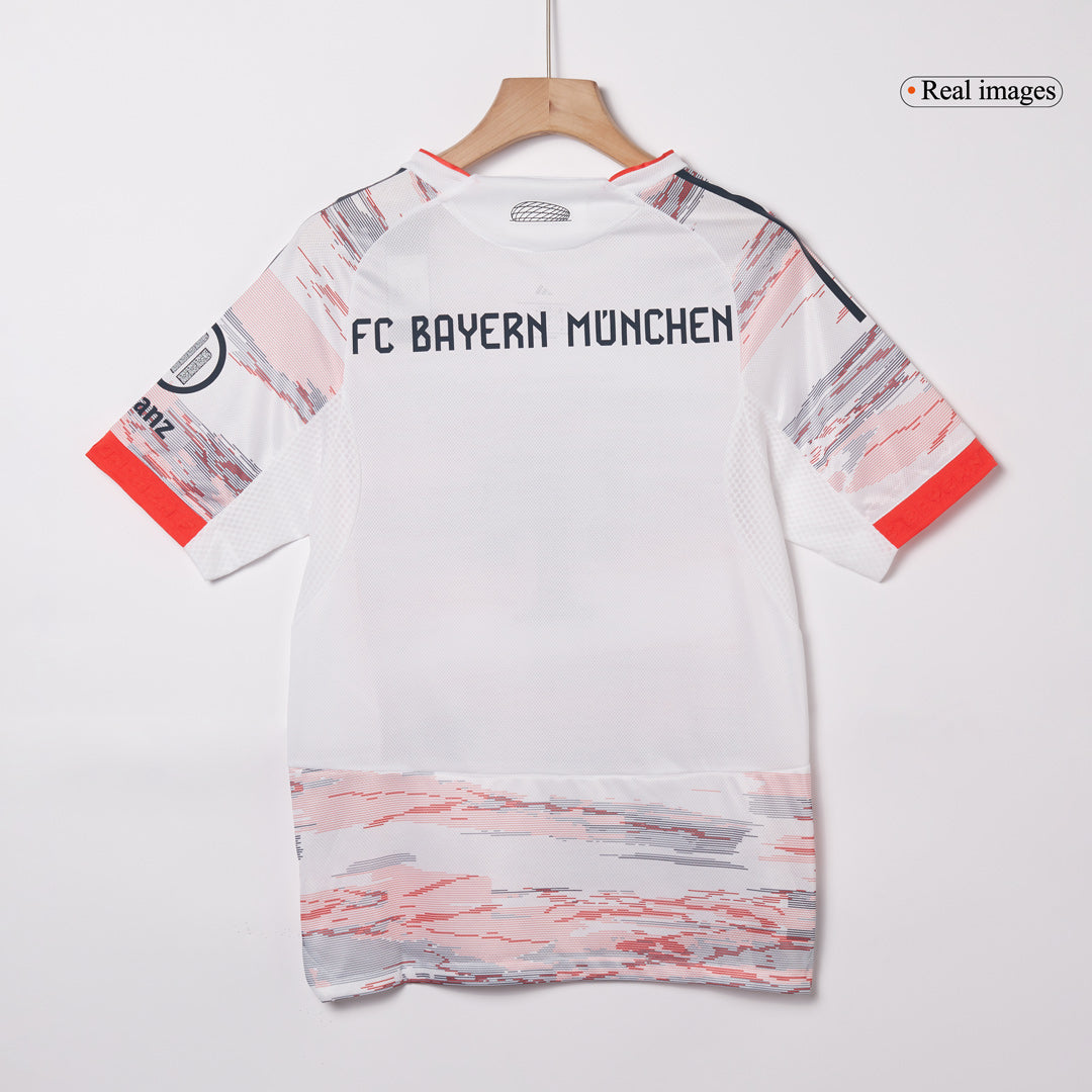 UPAMECANO #2 Bayern Munich Mens Away Soccer Jersey 2025/26 White - Player Version