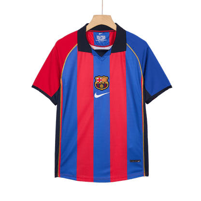 Retro XAVI #6 Barcelona Mens Home Soccer Jersey 2001/02 Red&Blue