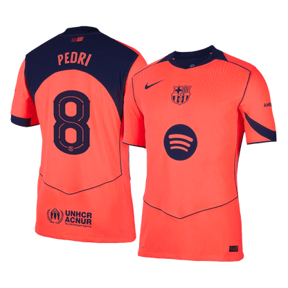 PEDRI #8 Barcelona Mens Third Away Soccer Jersey UCL 2025/26 Orange - Player Version